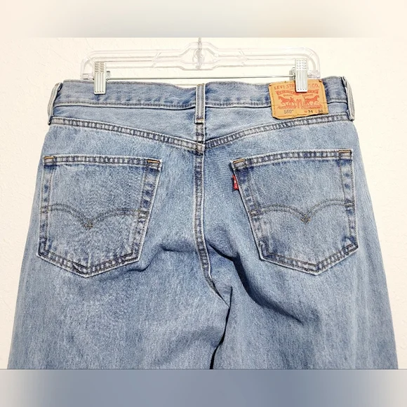 Levi’s 550 Relaxed Fit Jeans Men’s W34 L36 Light Wash 100% Cotton Denim - Picture 5 of 16